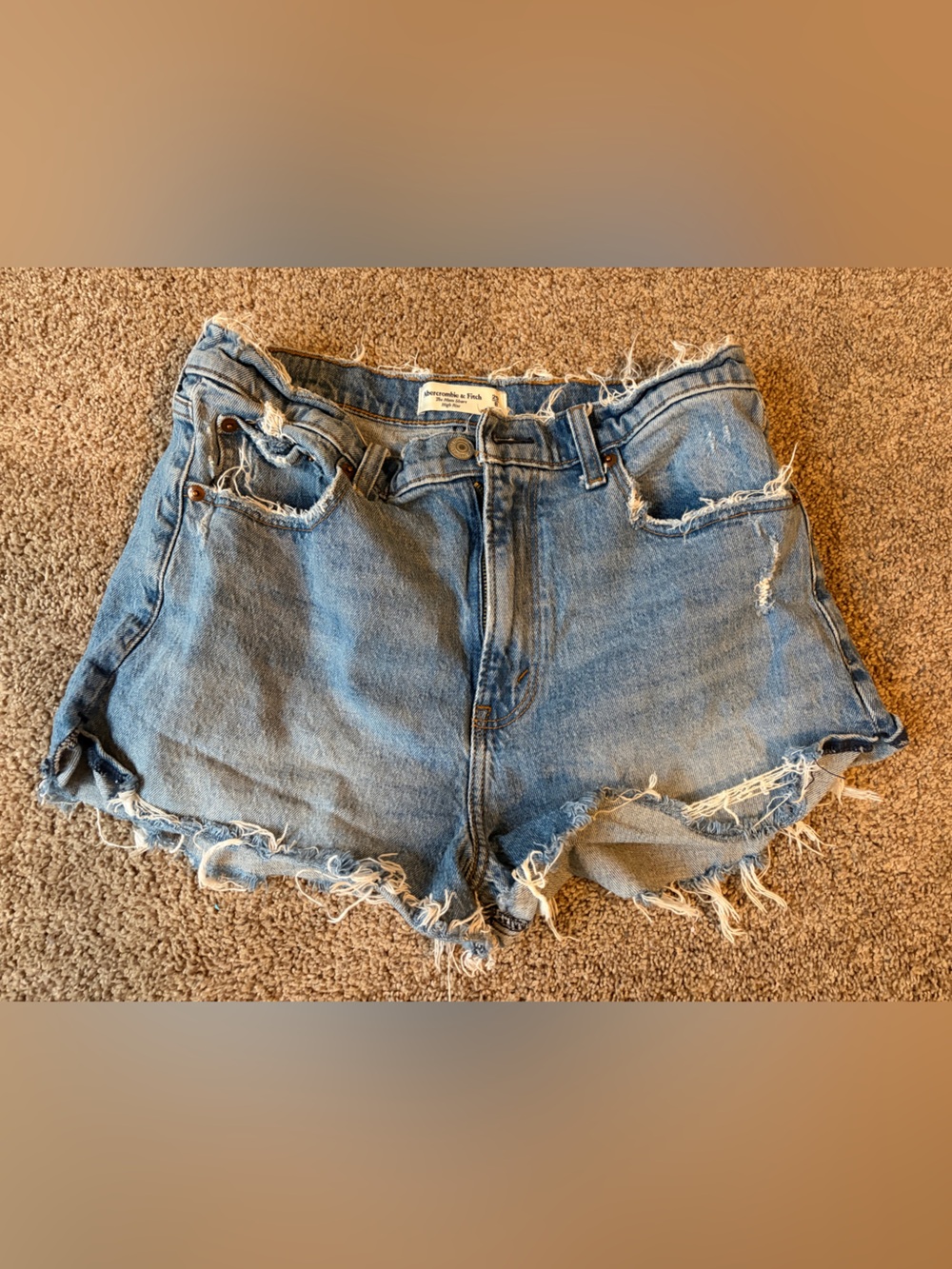 Abercrombie High Rise Mom Jean Shorts